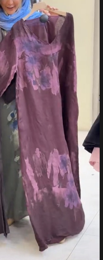 V-neck digital print short-sleeved casual dress