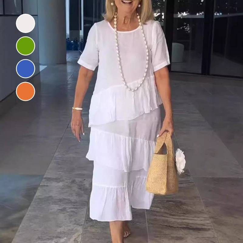 [S-3XL]💖Cotton Linen Short Sleeve Dress