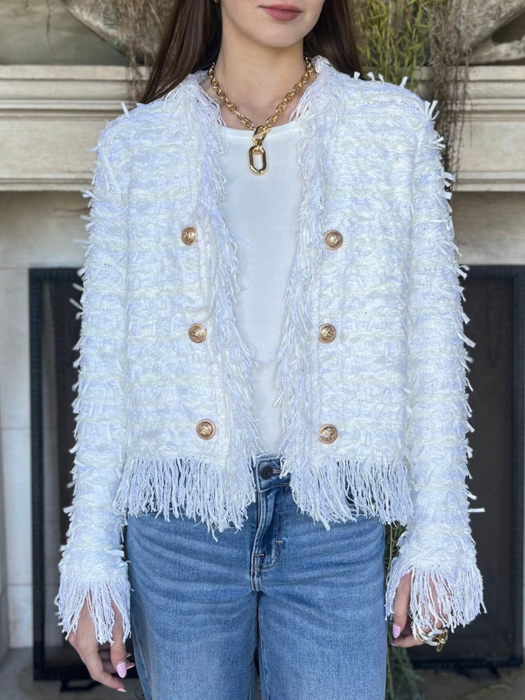 Ladies Flowing Fringe Casual Coat