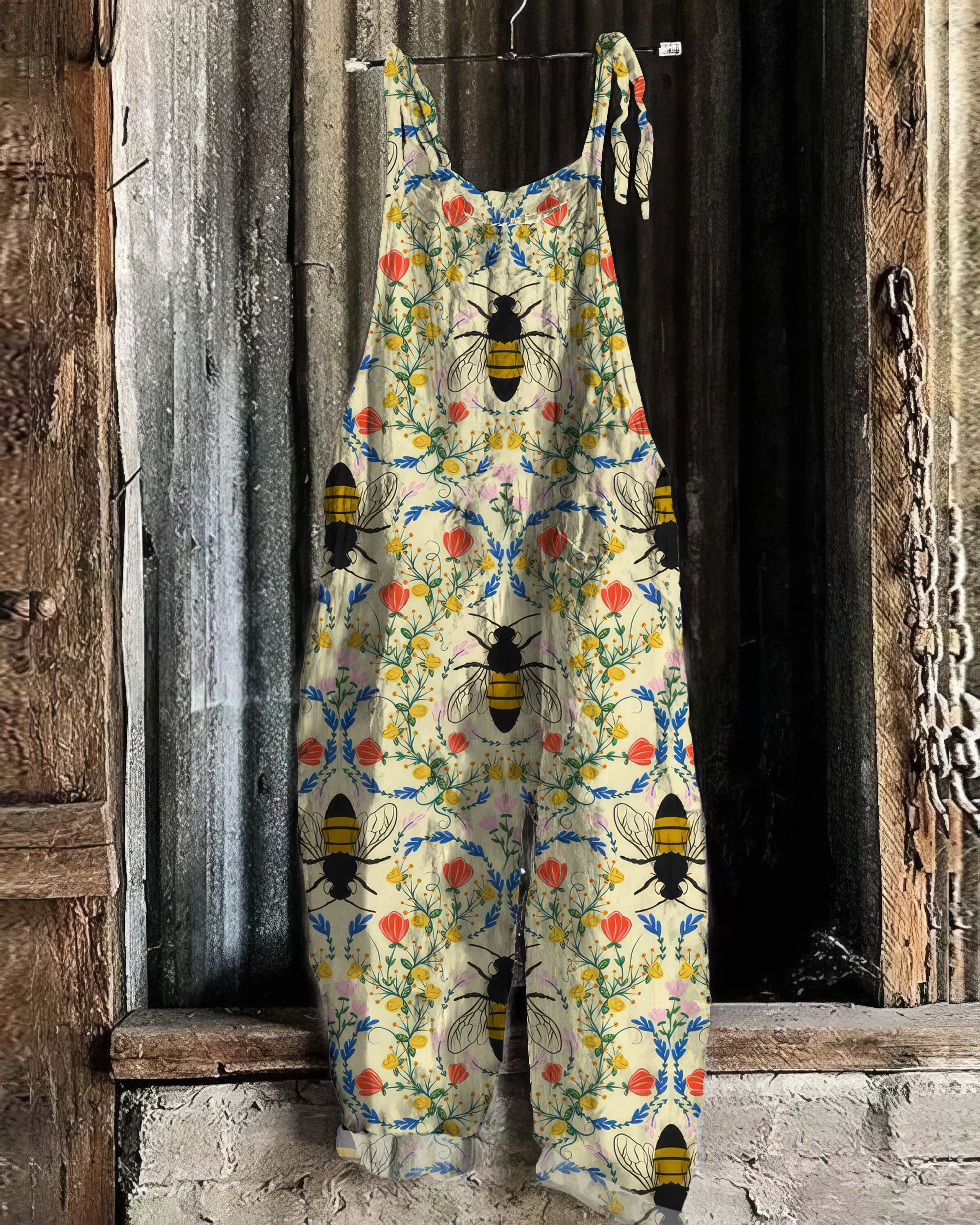 Bees Pattern Casual Jumpsuit