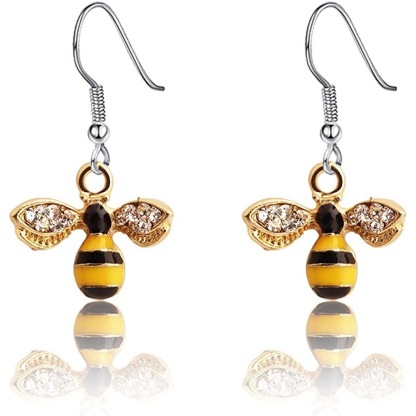 Cute Diamond Inlaid Bee Earrings