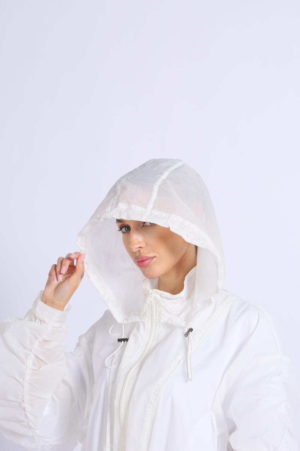 NUCBN® Lightweight translucent sun protection clothing rainproof sun protection clothing outdoor running women's hooded sun protection clothing