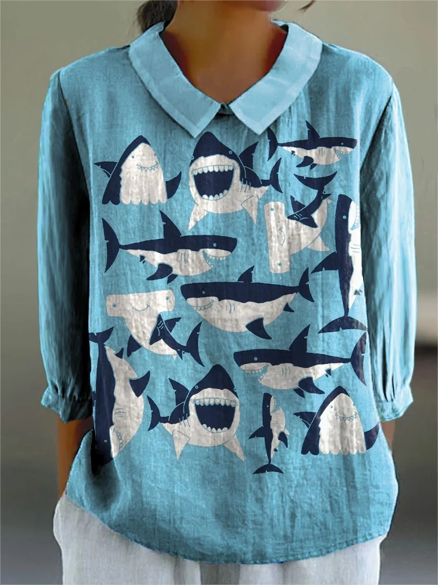 Women's Vintage Colorblock Striped Art Print Casual Cotton And Linen 3