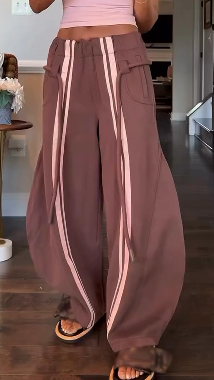 Womens Striped Casual Pants