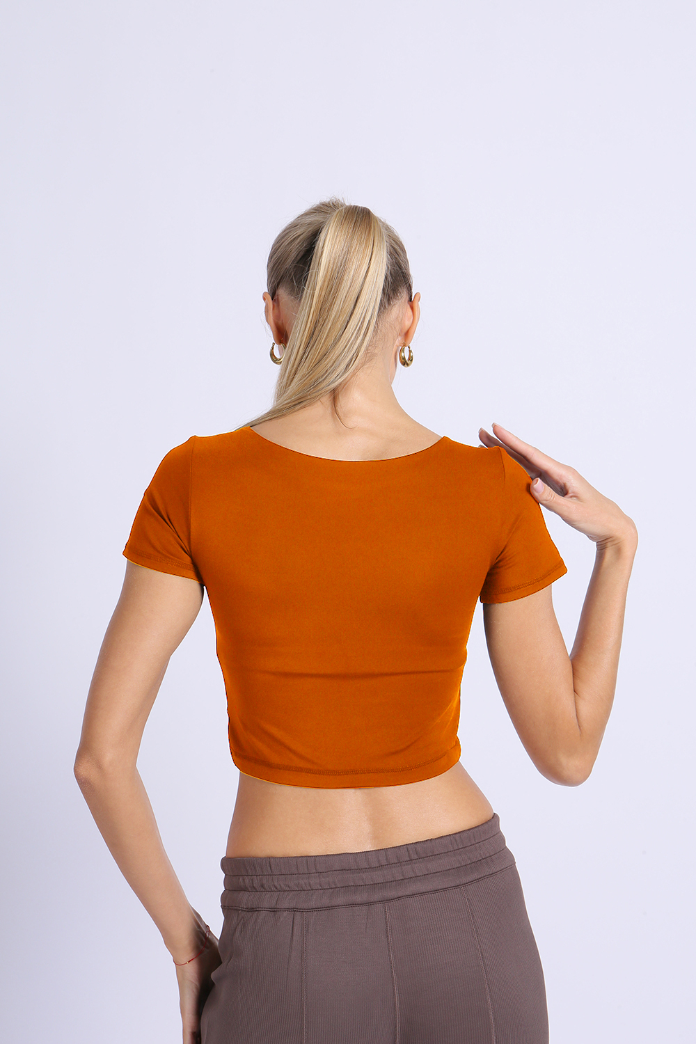 NUCBN® Nude hollow navel-exposing sports short-sleeved quick-drying tight yoga suit