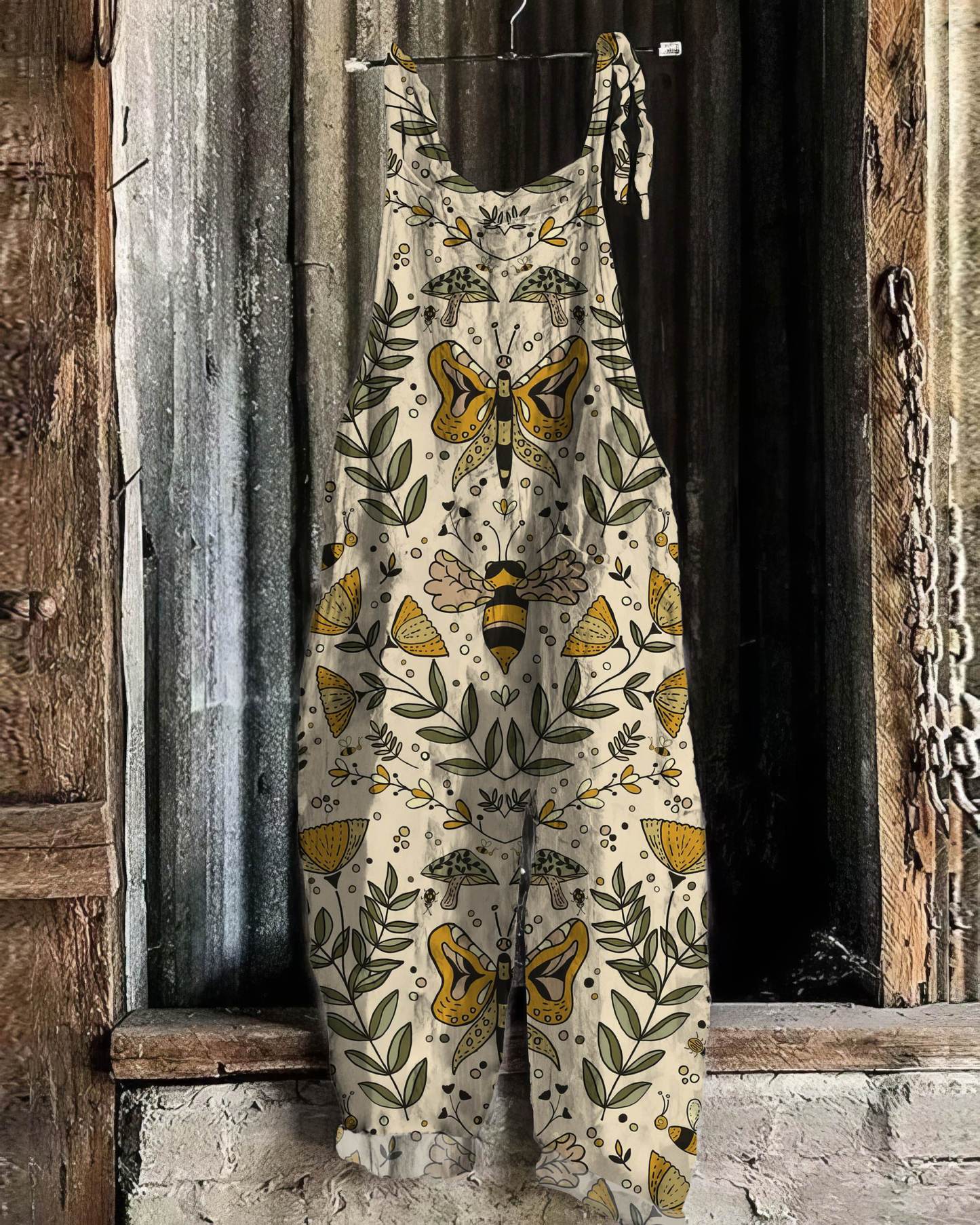 Bees and Moths Pattern Casual Jumpsuit