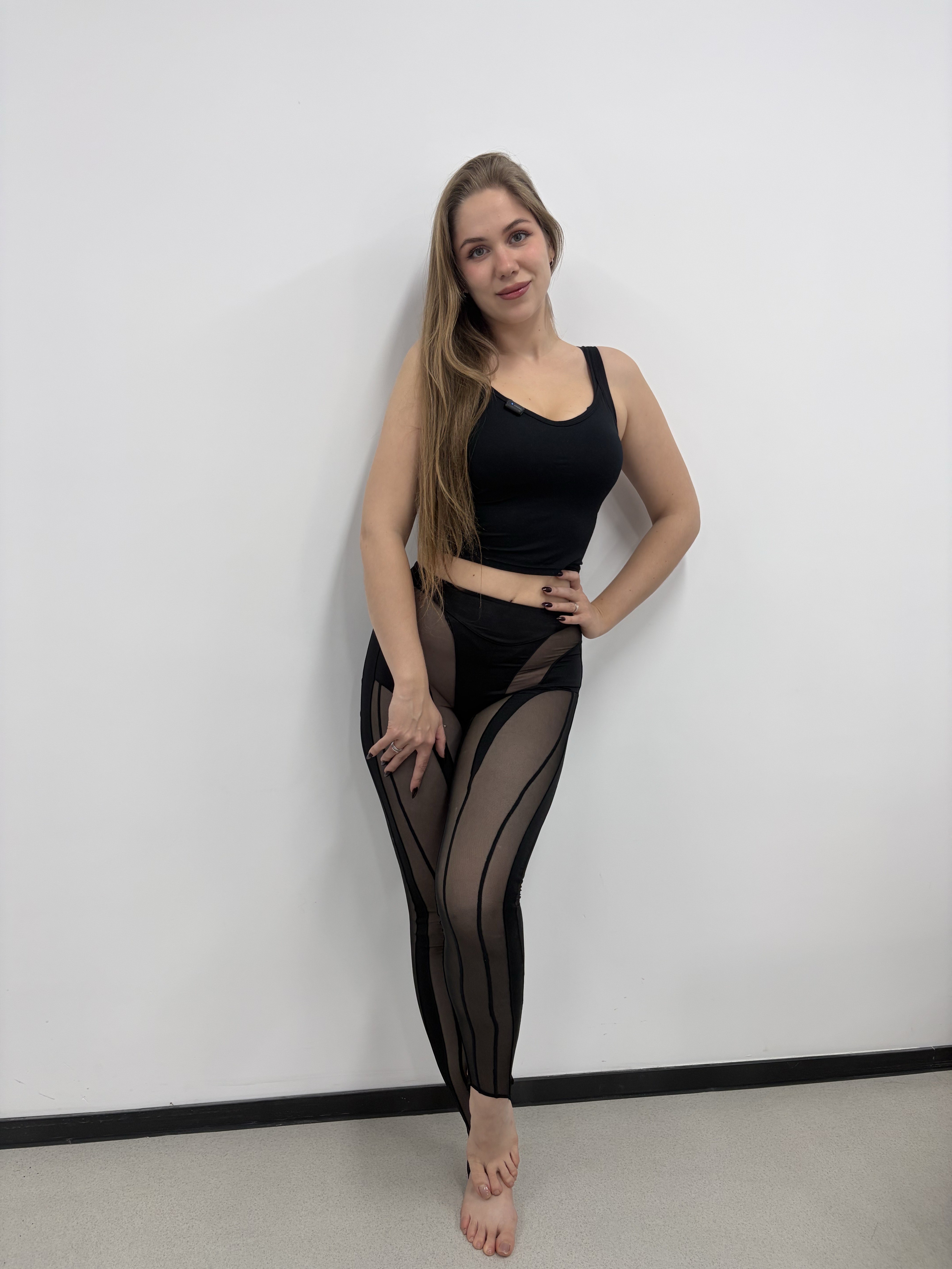 NUCBN®Sheer Sculpt Mesh Yoga Leggings Set – High-Stretch, Second-Skin Fit