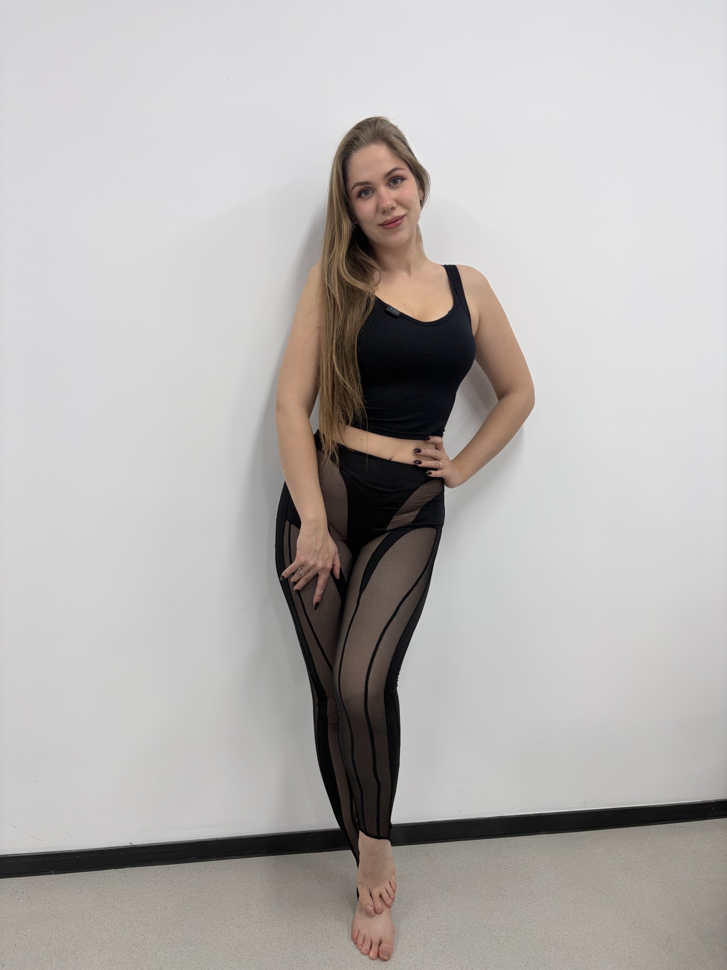 NUCBN®Sheer Sculpt Mesh Yoga Leggings Set – High-Stretch, Second-Skin Fit