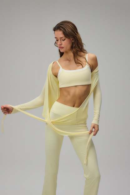 Ballet Wrap Blouse - Lemon
