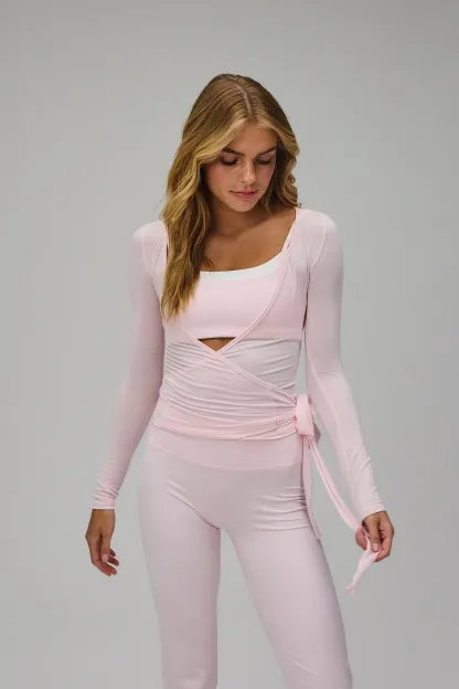 Ballet Wrap Blouse - Lemon