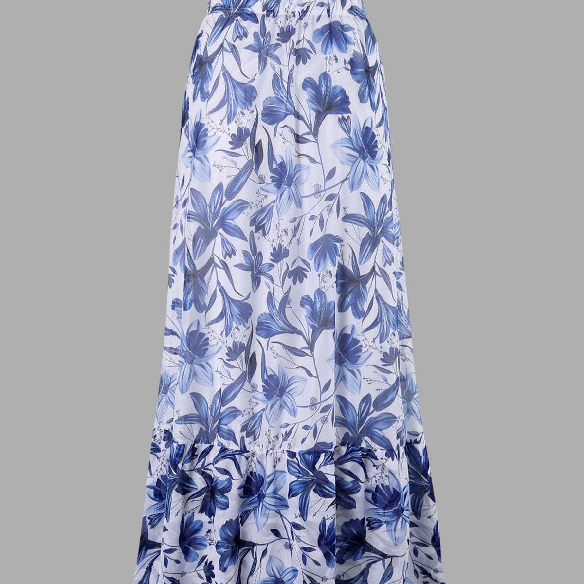 - blue and white porcelain swimsuit wrap skirt suits