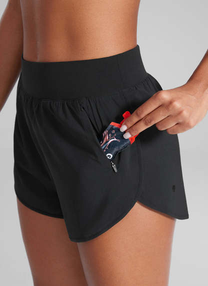 Feathery-Fit Soft High Waisted Dolphin Shorts 3” With Zipper Pockets-1