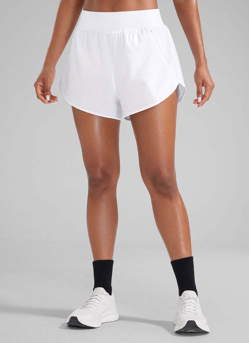 Feathery-Fit Soft High Waisted Dolphin Shorts 3” With Zipper Pockets-1