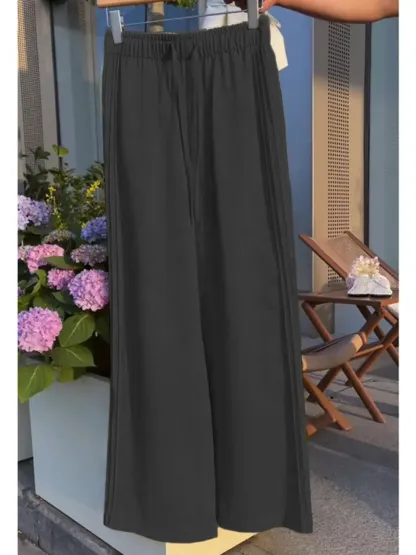 Women'sTencel and Linen Wide-leg Casual Pants