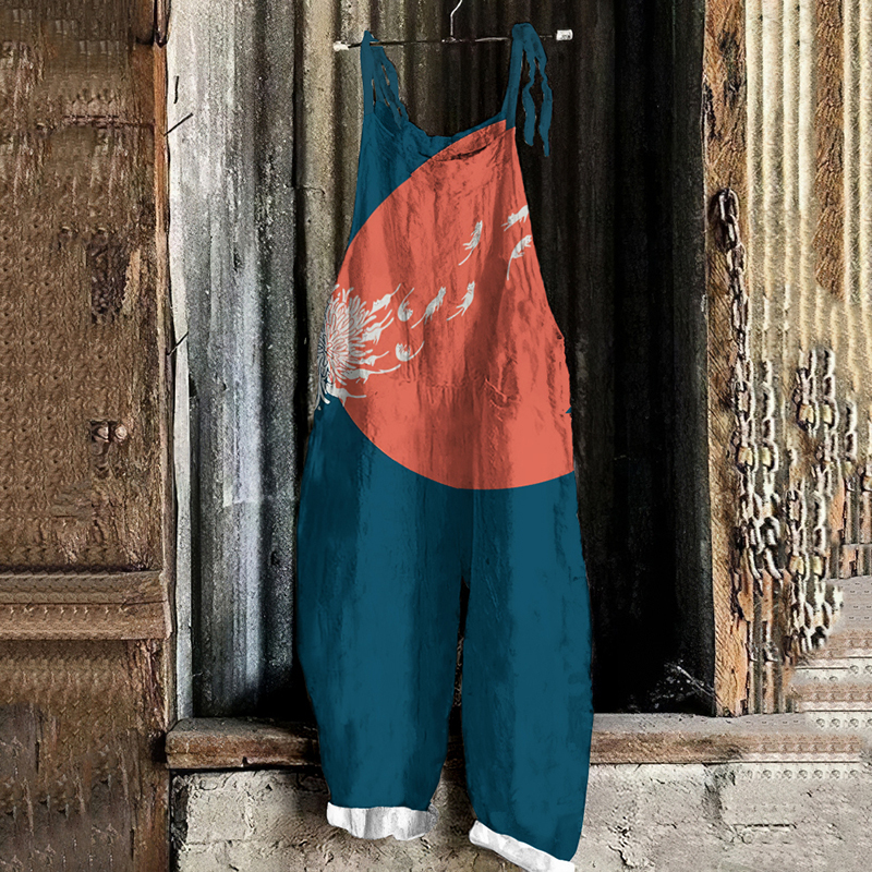 Abstract Creative Dandelion And Cat Painting Art Print Loose Casual Ju