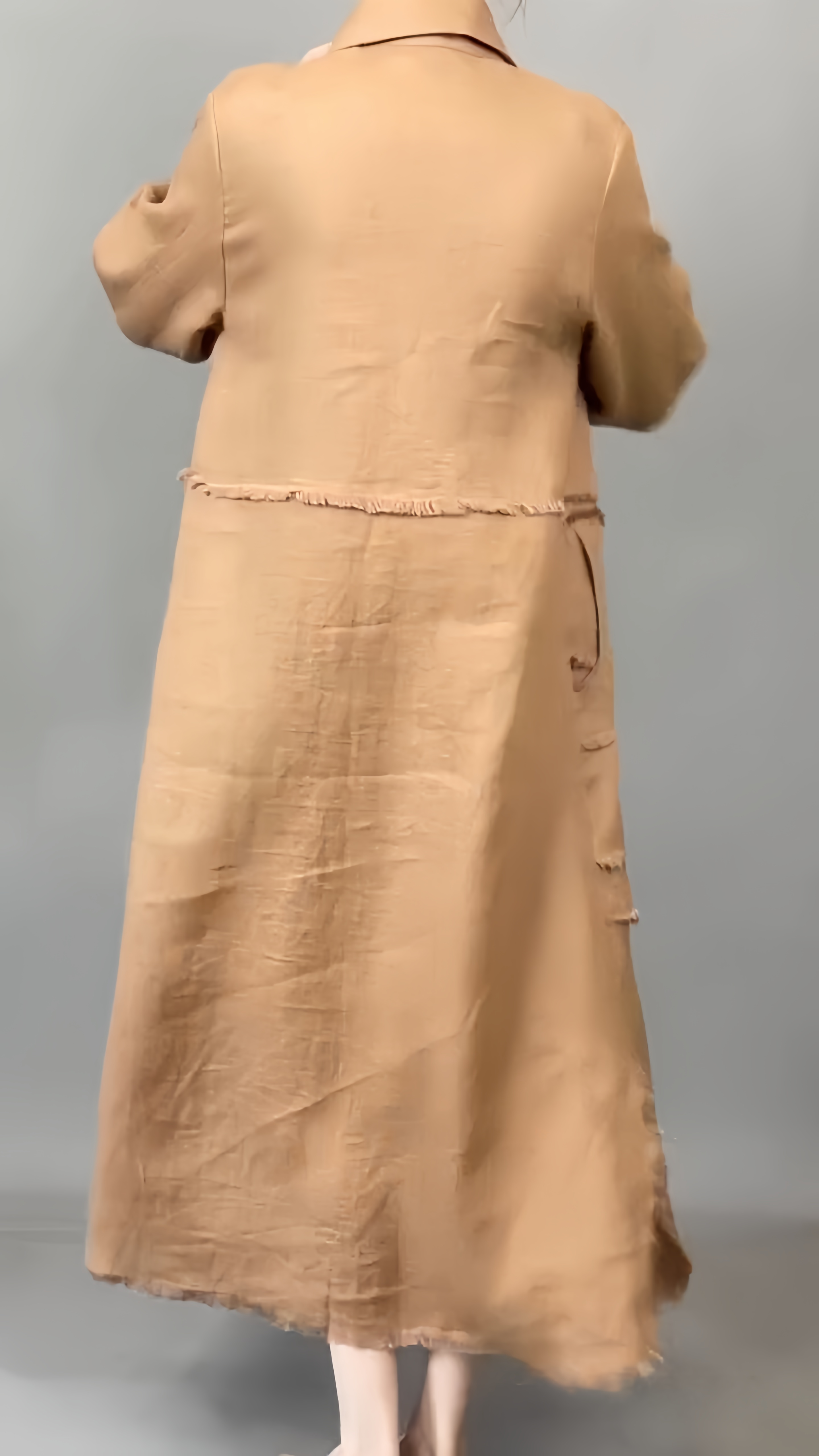 Boho Linen Midi Dress - Fringe Detail & Casual Chic