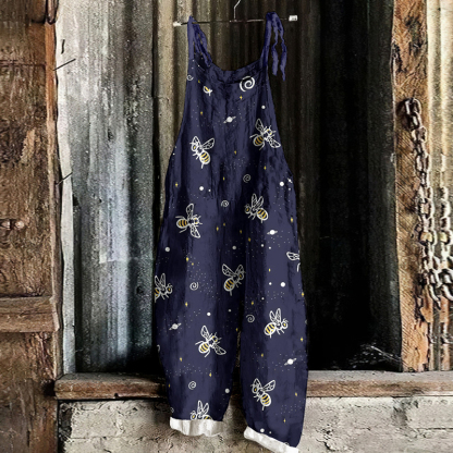 Farm Bee Print Casual Jumpsuit
