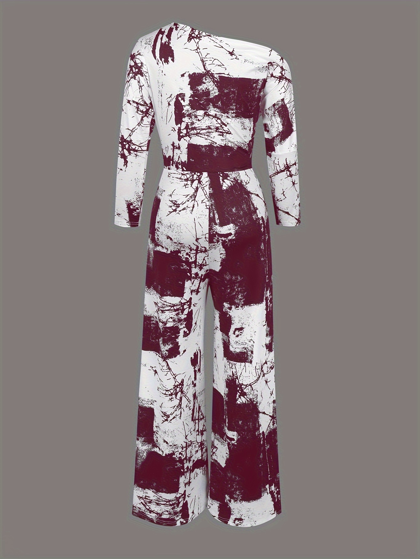 One Shoulder Jumpsuit, Elegant Split Jumpsuit For Spring, Women's Clothing