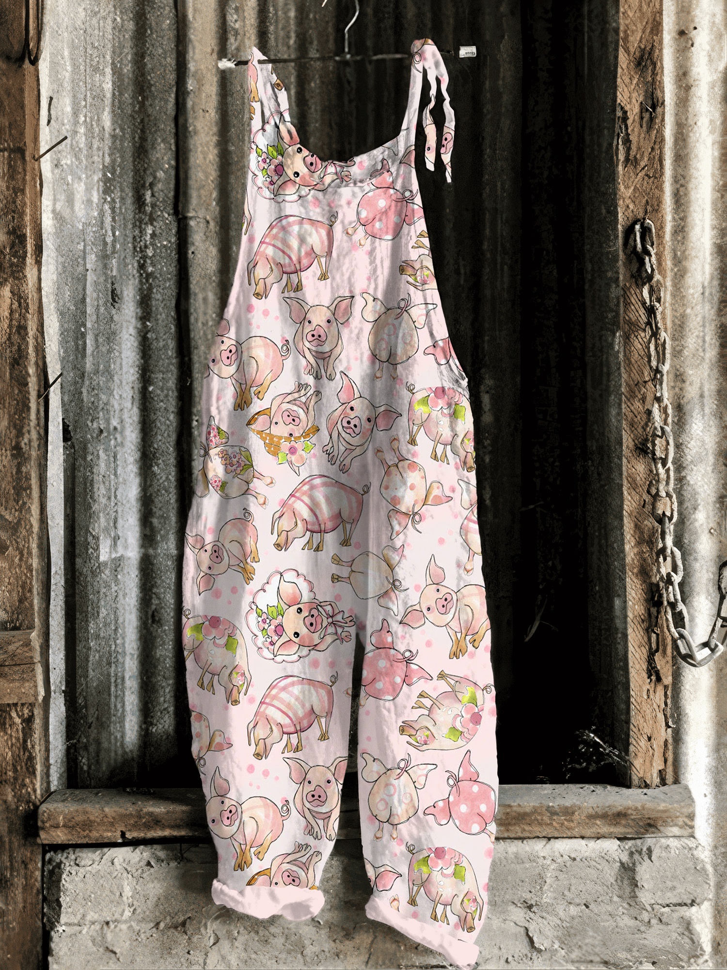 Piggie Print Casual Jumpsuit