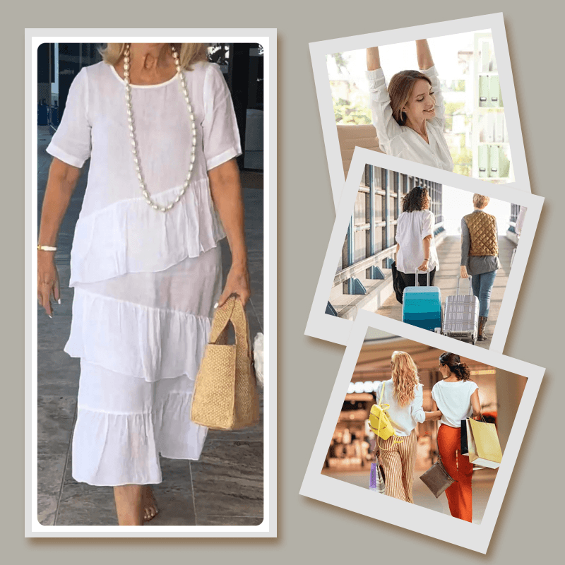 [S-3XL]💖Cotton Linen Short Sleeve Dress