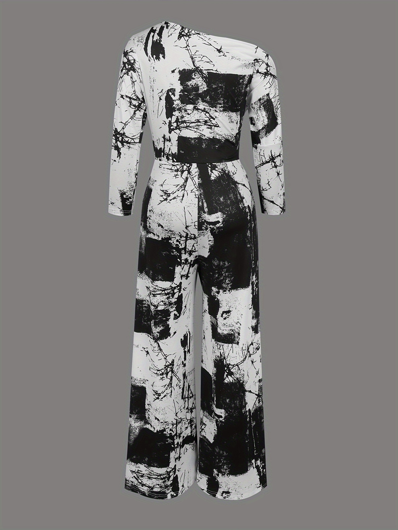 One Shoulder Jumpsuit, Elegant Split Jumpsuit For Spring, Women's Clothing