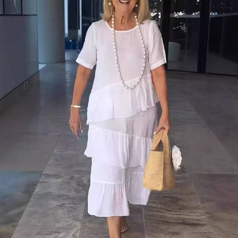 [S-3XL]💖Cotton Linen Short Sleeve Dress