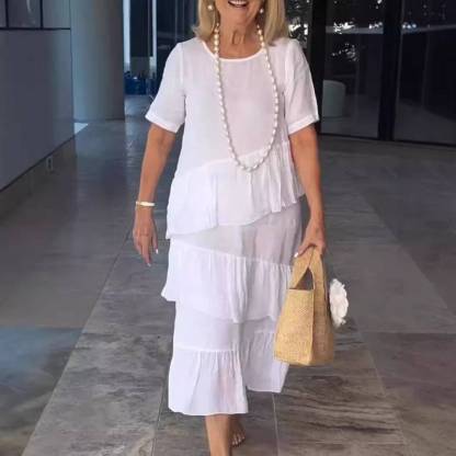 [S-3XL]💖Cotton Linen Short Sleeve Dress