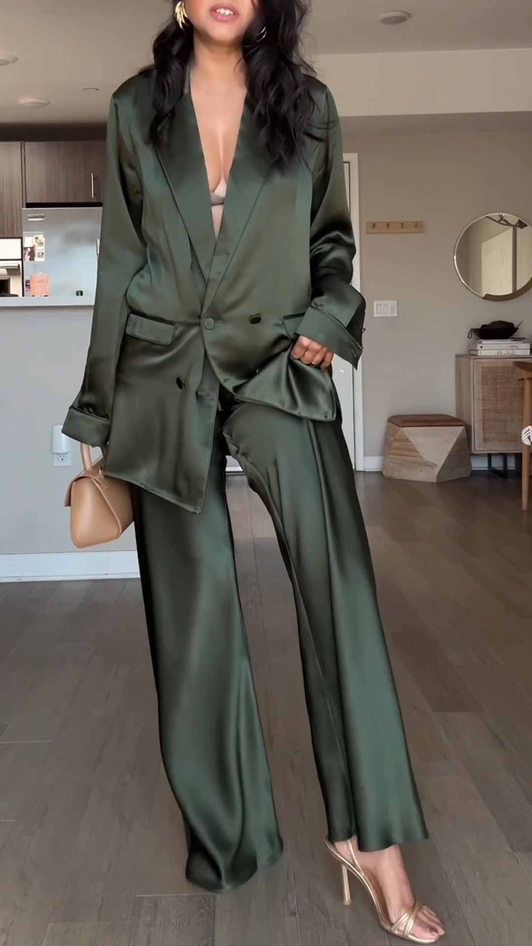 100% silk 19mm suit jacket matching solid color slimming medium and long suit skirt