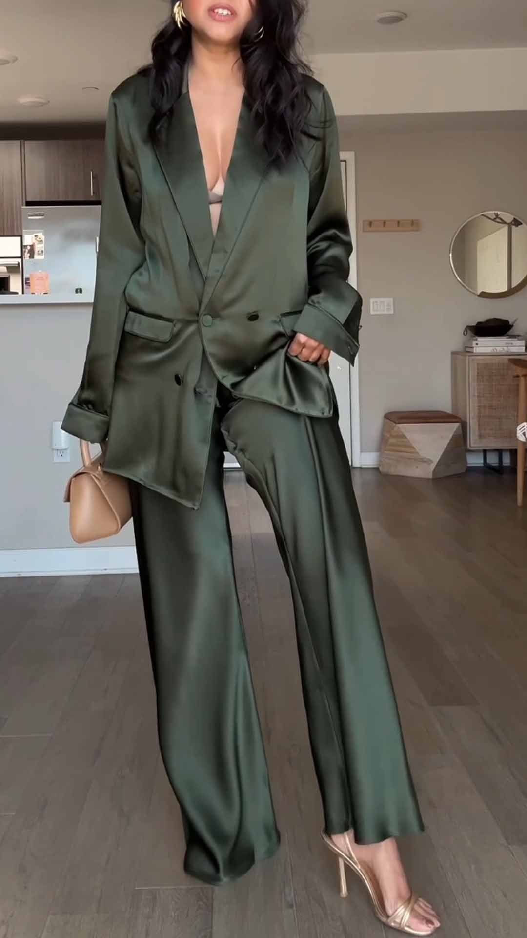 100% silk 19mm suit jacket matching solid color slimming medium and long suit skirt