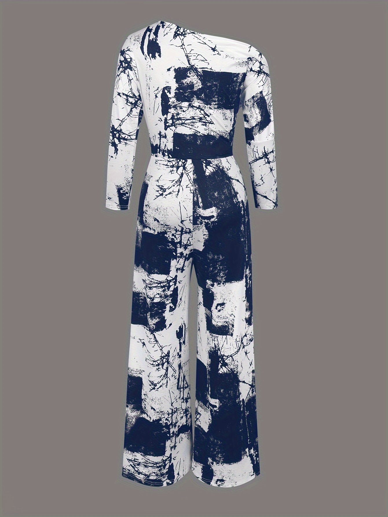 One Shoulder Jumpsuit, Elegant Split Jumpsuit For Spring, Women's Clothing