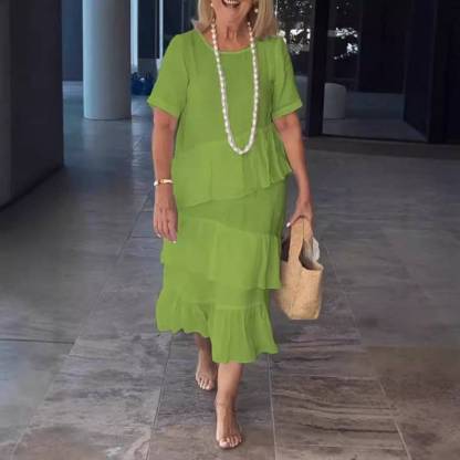 [S-3XL]💖Cotton Linen Short Sleeve Dress