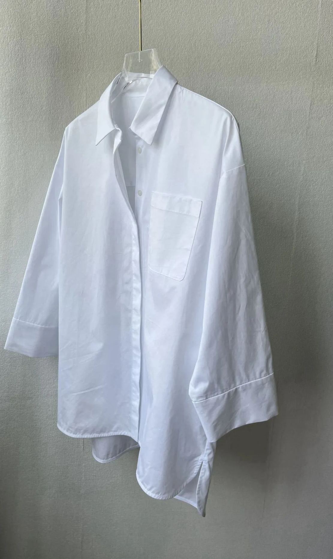 Loose Shirt Collar Plain Casual Blouse