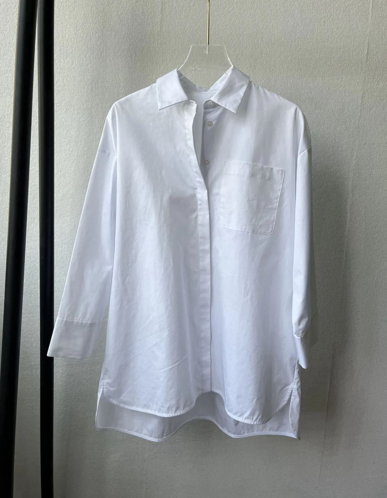 Loose Shirt Collar Plain Casual Blouse