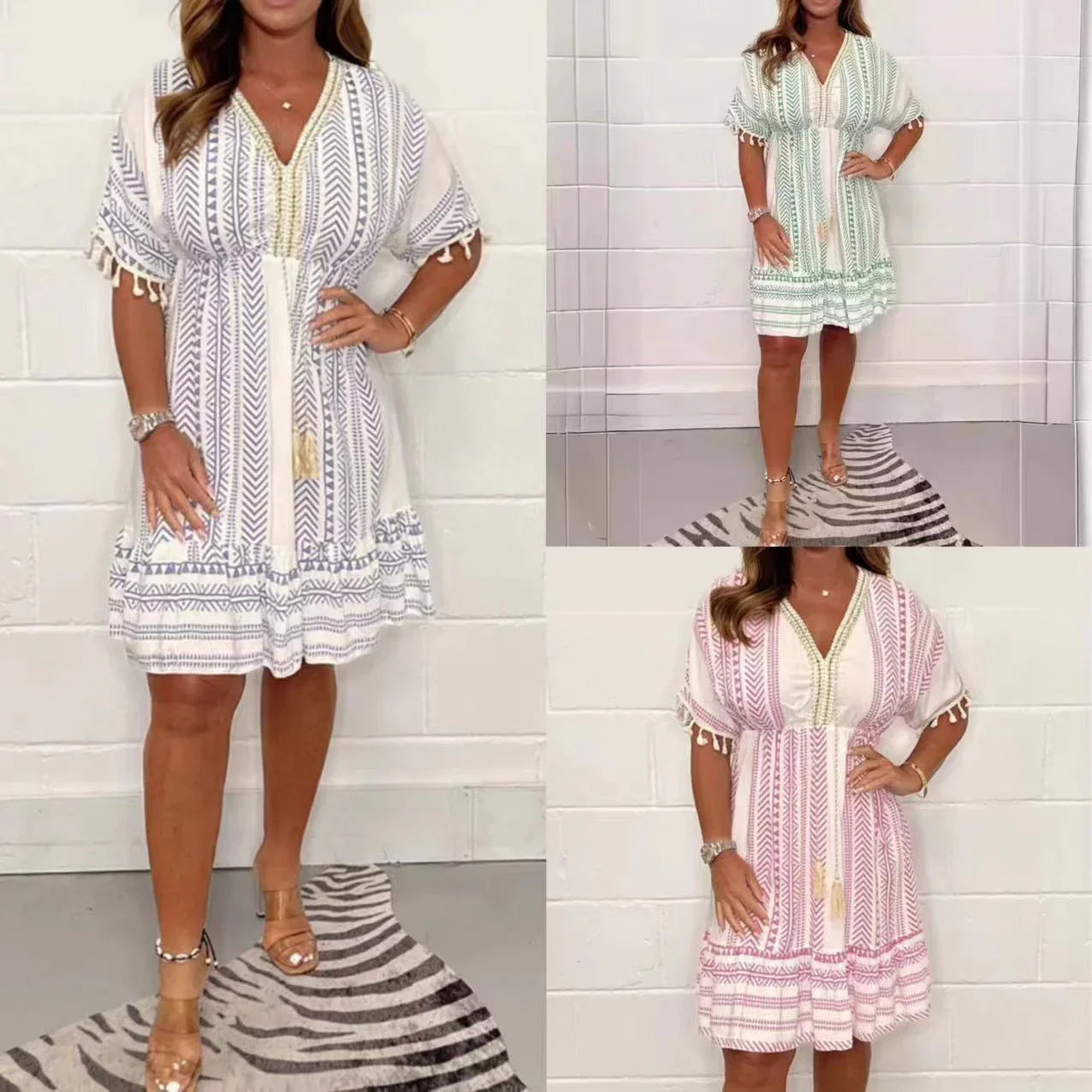 🏖️ Meet Summer-50% OFF👗Ethnic Style Casual Printed Dress