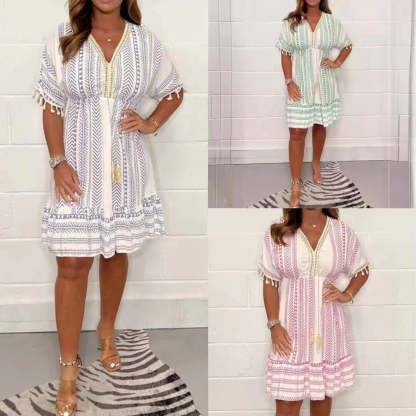 🏖️ Meet Summer-50% OFF👗Ethnic Style Casual Printed Dress