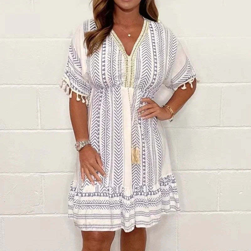 🏖️ Meet Summer-50% OFF👗Ethnic Style Casual Printed Dress