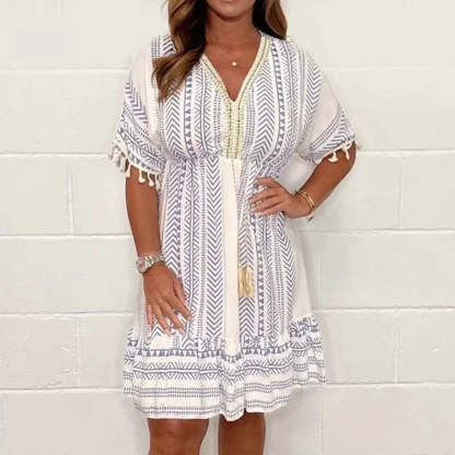 🏖️ Meet Summer-50% OFF👗Ethnic Style Casual Printed Dress