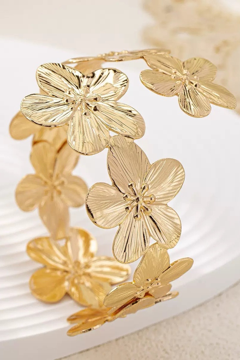 Arm Cuff Jewelry Floral for Women Arm Bracelet Upper Gold