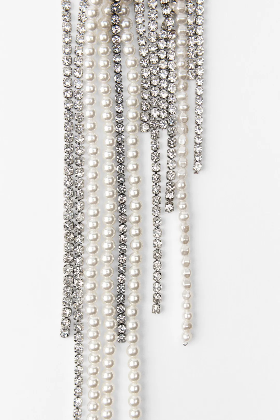 Pearl Rhinestone Multi Strand Necklace