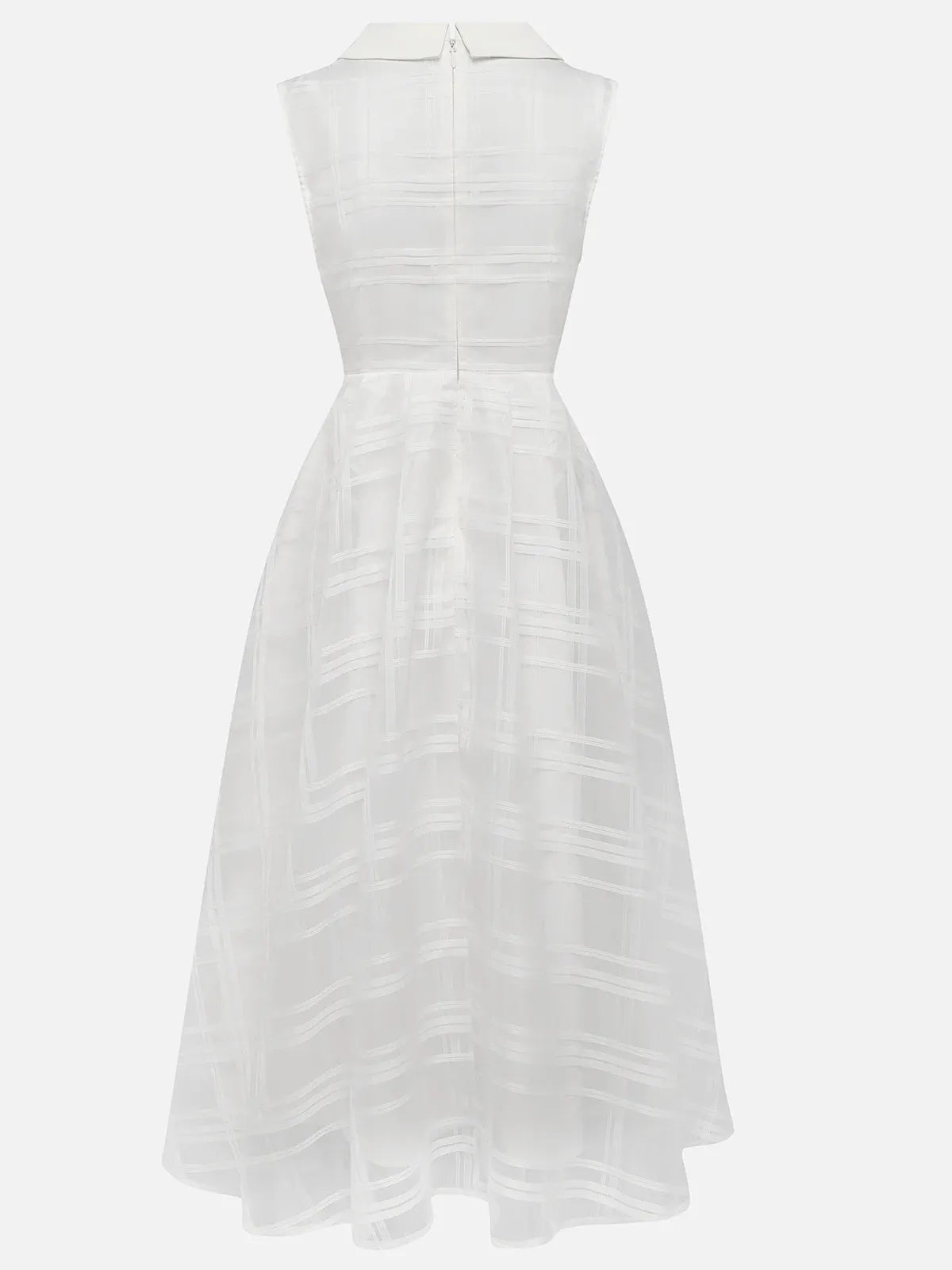 White Shirt Dress Shirt Collar Sleeveless A-Line Midi Dress