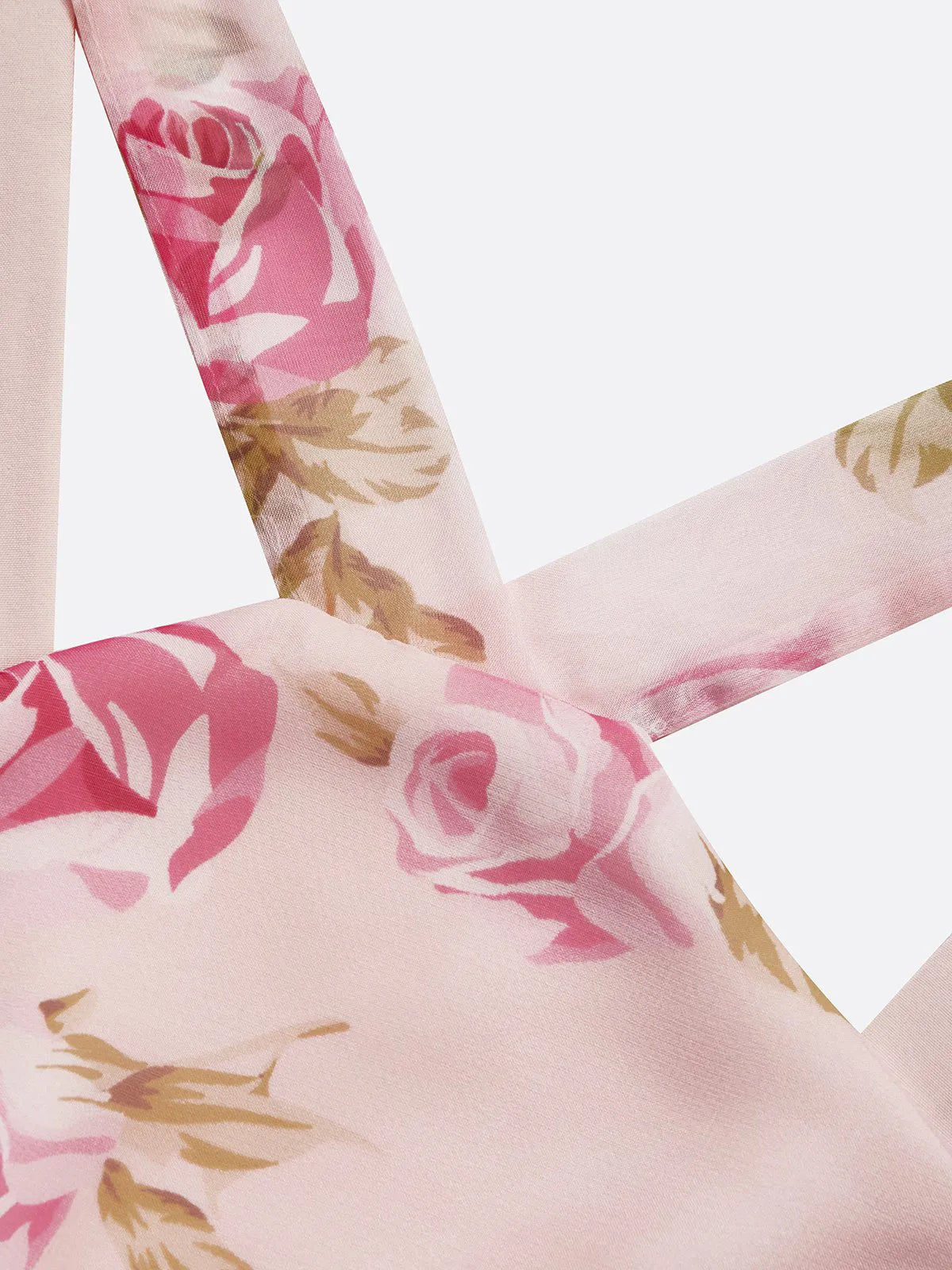 Pink Classic Floral Halter Short Sleeve A-Line Maxi Dress