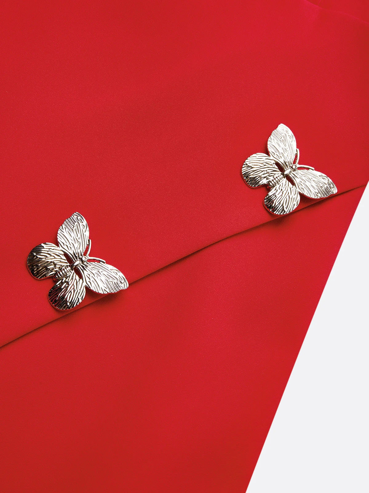 Red Butterfly Buckle Classic Crew Neck Sleeveless A-Line Mini Homecoming Dress