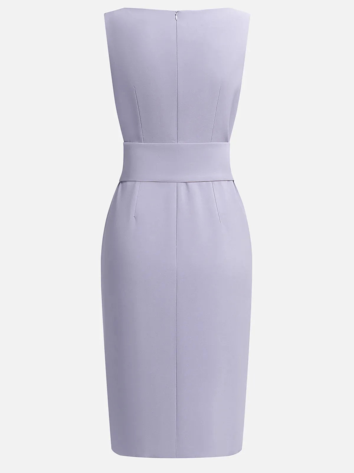 Lavender Purple Sleeveless Rheinstone Sheath Midi Dress
