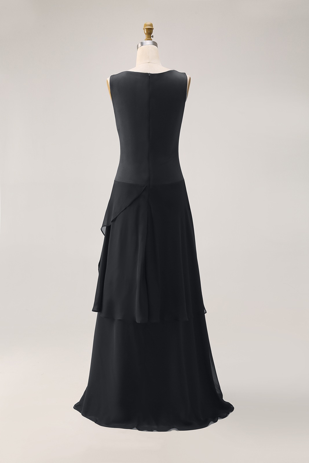 Elegant Black Sleeveless Dress High Slits Slim Fit Chic Midi Dress