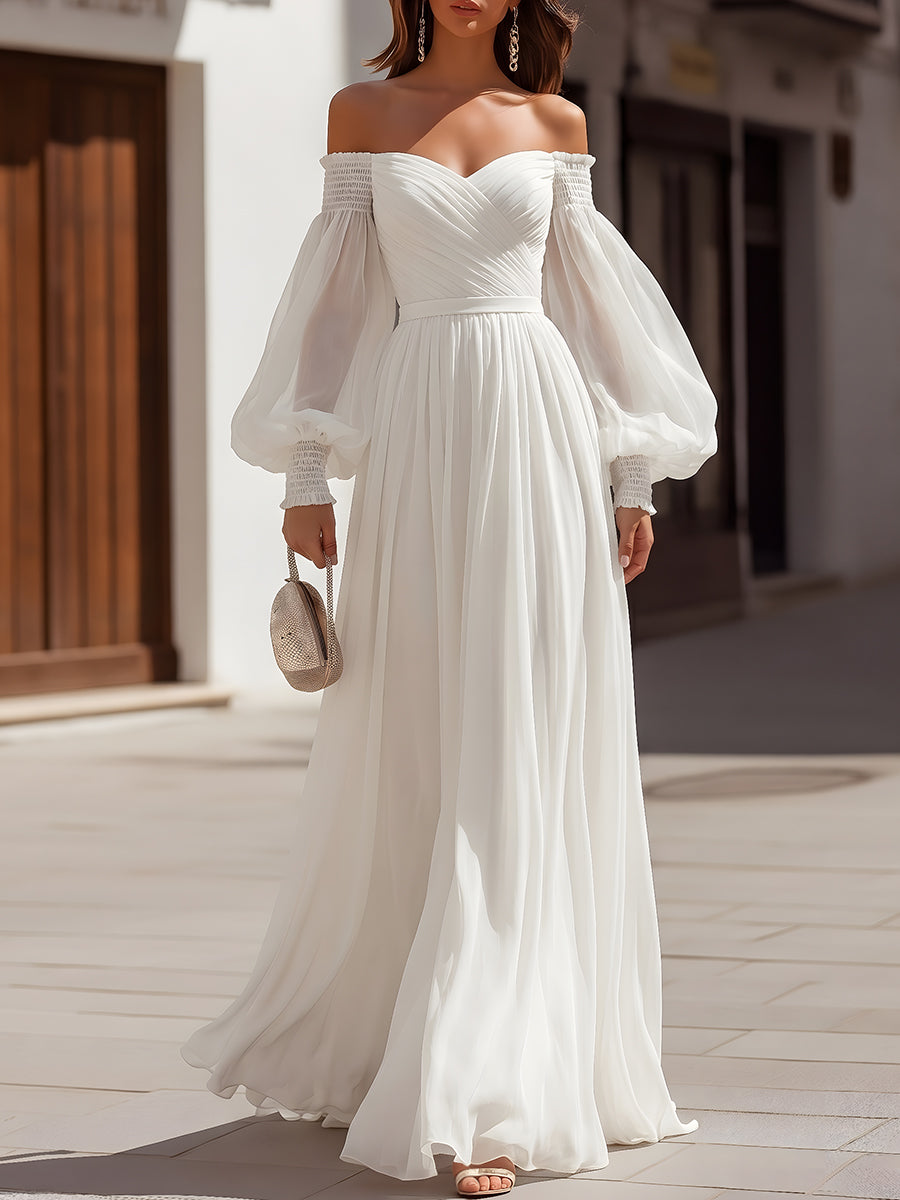 Romantic Off-Shoulder Maxi Gown