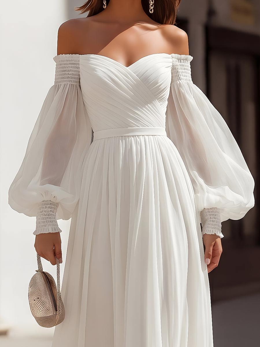 Romantic Off-Shoulder Maxi Gown