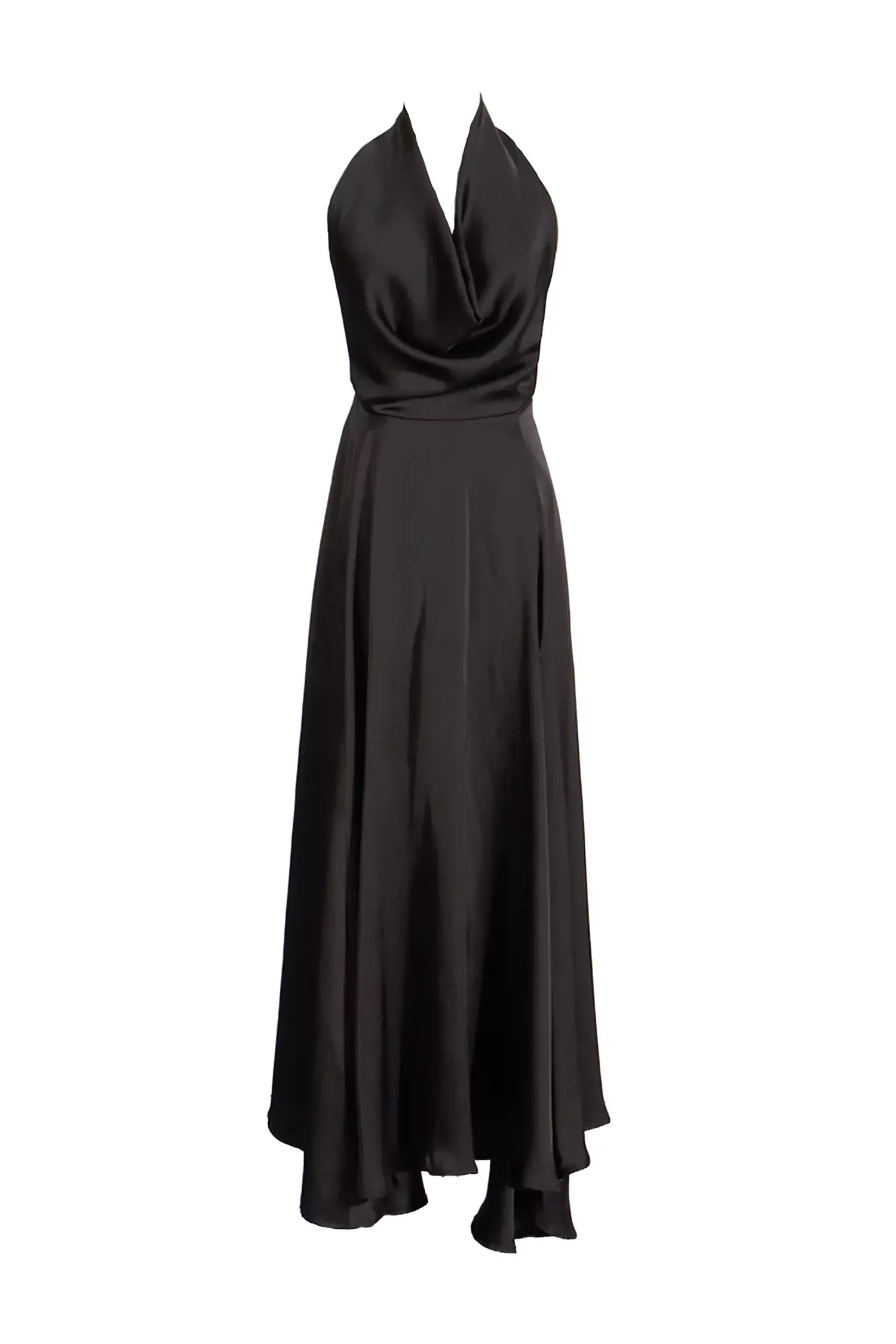 Elegant Black Halter Backless Evening Dress