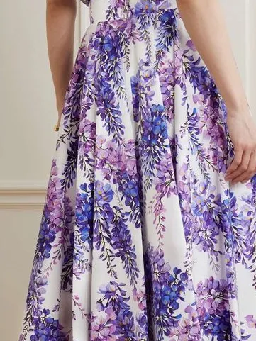 Maxi Linen Dress, Sleeveless, Shawl Collar, Floral, Vintage, Purple
