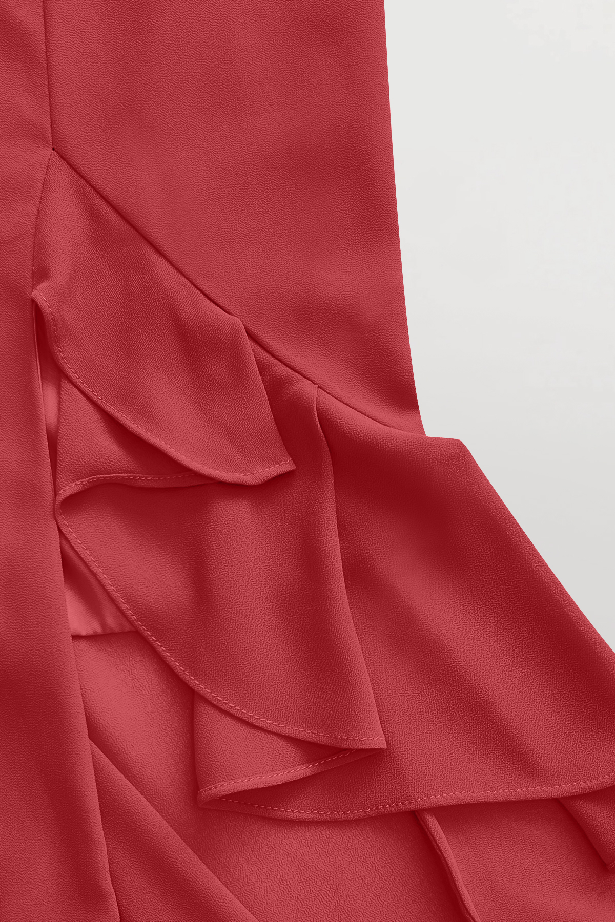 Work Dress Red Asymmetrical Hem Crew Neck Sleeveless Midi Dress