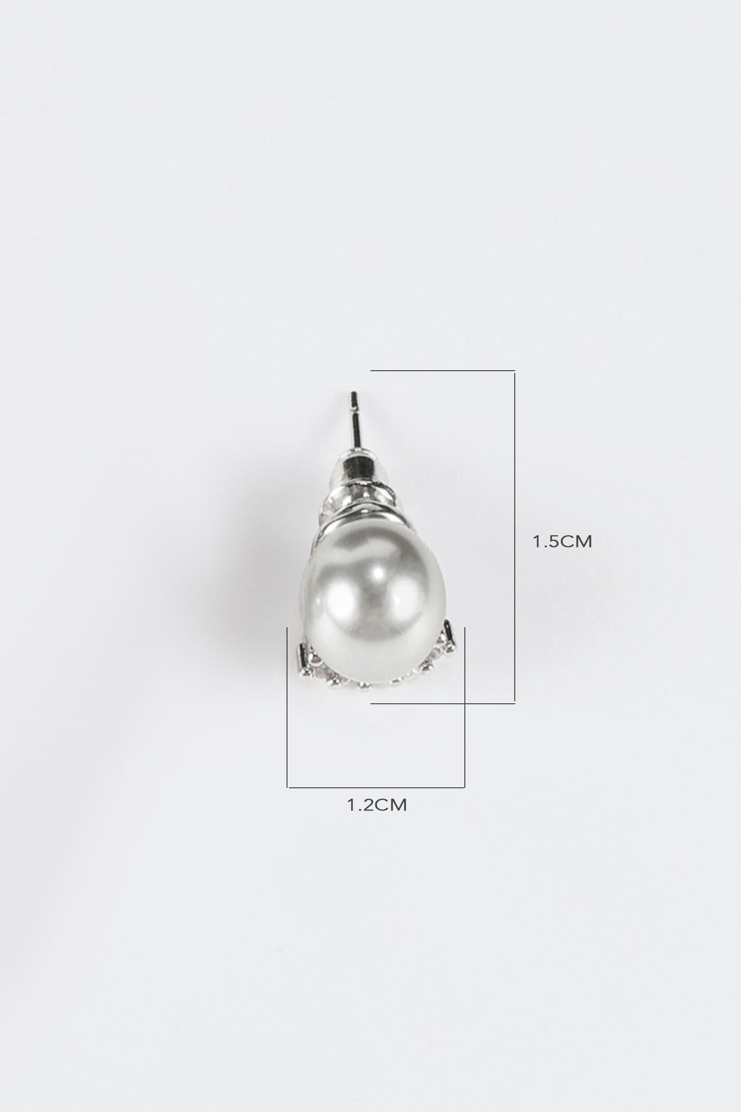 Faux Gray Pearl Stud Earrings